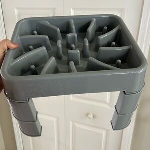 Dog large raised slow feeder food bowl removable legs